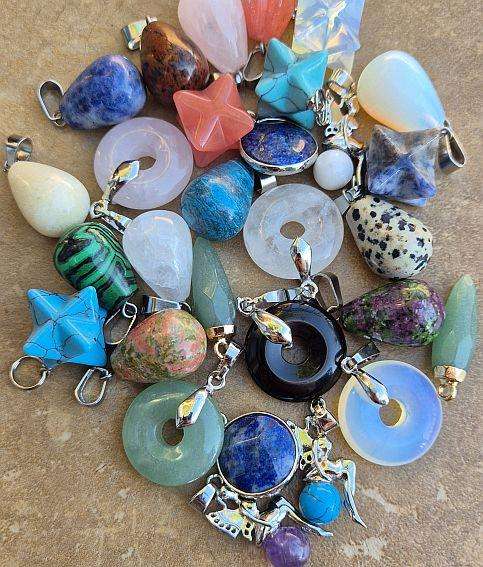 30pcs  Natural / Synthetic  / Gemstone // Assorted Pendants / Bid Per Pendant