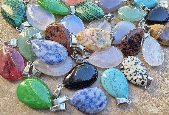 30pcs Assorted  / Drop / Natural / Synthetic  / Gemstone Pendants / Bid Per Pendant