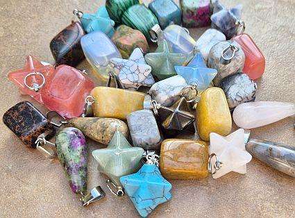 35pcs Assorted  / Drop / Natural / Synthetic  / Gemstone Pendants