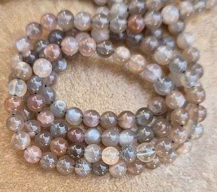 *Clearance Sale*1 Strand (+/-4mm) Grade A Natural Multi Moonstone / Round Beads  (+/-92