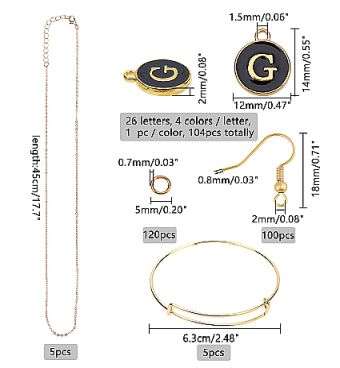 ***DIY*** 4 Set Alphabet Charms / Alloy Enamel Charms / Alloy Findings / Gold Tone / Jewelry Making