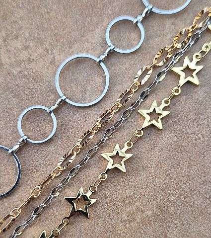 4m  Assorted /  Brass Chain / Gold / Silver Tone