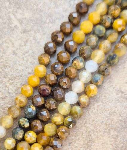 *Clearance Sale*1 Strand (+/- 4mm)  Natural /  Pietersite  / Faceted  Round  Beads