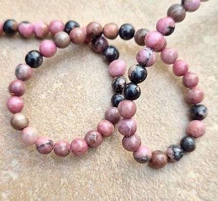*Clearance Sale*1 Strand (+/-4mm) Natural / Rhodonite /  Round Beads +/-100pc
