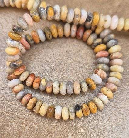 *Clearance Sale*1 Strand (+/-4x2mm) Natural Crazy Agate  / Flat Round Beads +/- 165 pcs
