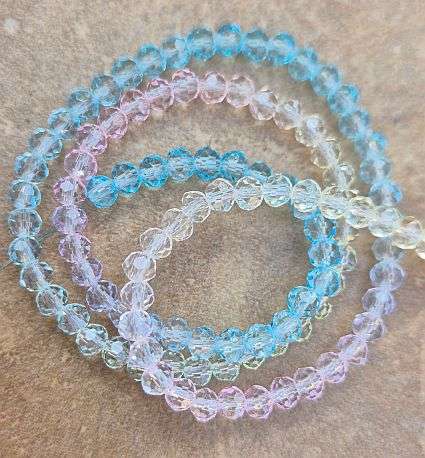 *Clearance Sale*1 Strand (4x3.5mm) Multi Color / Blue / Yellow/ Pink/ Faceted  Rondelle Glass B