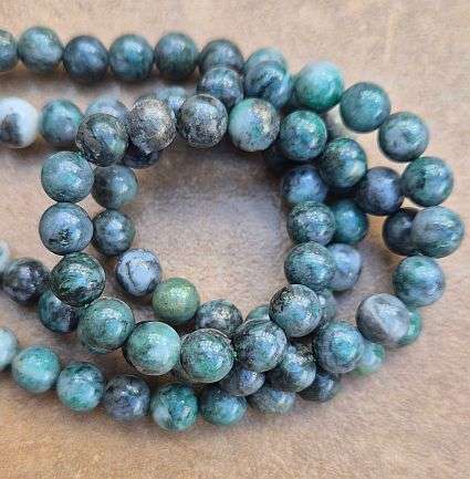 *Clearance Sale*1 Strand x (+/- 6mm) Natural Dioptase  / Round Beads +/- 60pcs