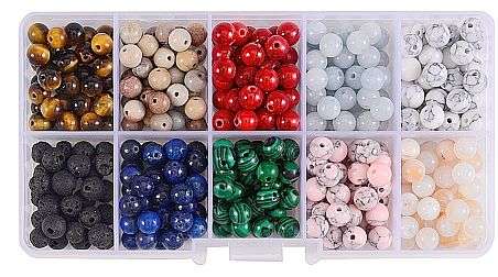 ***DIY*** 400 pcs  x 6mm  / Natural /  Synthetic / Gemstones /  Dyed / Round Beads