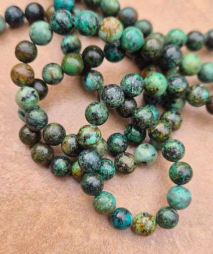 *Clearance Sale*1 Strand  x (+/- 6mm) Natural / African / Turquoise/ Jasper / Round Beads +/- 58pc