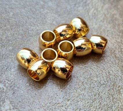 10pc (5X6mm) Oval / 18K Gold Plated /  Brass Spacer Beads