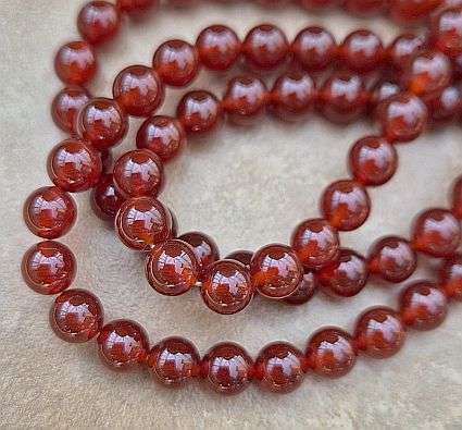 *Clearance Sale*1 Strand  (+/-8mm) Natural / Carnelian/ Dyed Round Beads / +/- 48pcs