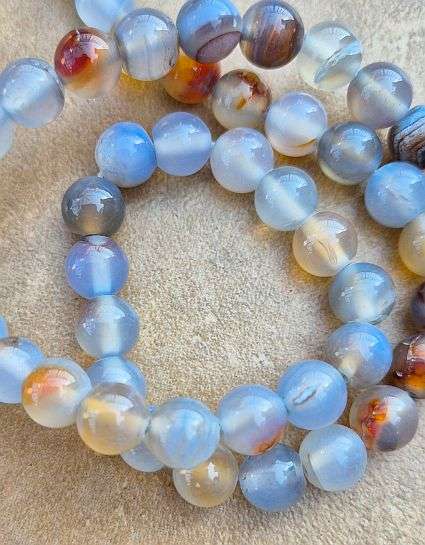 *Clearance Sale* 1 Strand (+/- 8mm) / Natural /  Agate  / Dyed / Round  Beads +/- 48pc