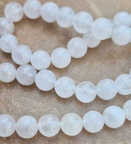 *Clearance Sale*1 Strand (+/- 8mm)  Natural /   White Jade /  Round  Beads +/- 46 pcs Per Strand