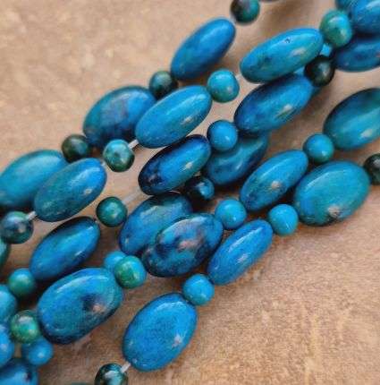 *Clearance Sale*1 Strand  (11x8mm)  Natural / Chrysocolla / Dyed / Flat Oval / Beads