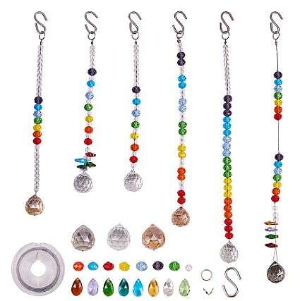 ***DIY***  6 pc Sun Catcher / Faceted  Glass Beads / Making Kit