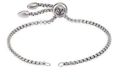 1Pc Stainless Steel  / Adjustable Slider Bracelet / Extender Chain