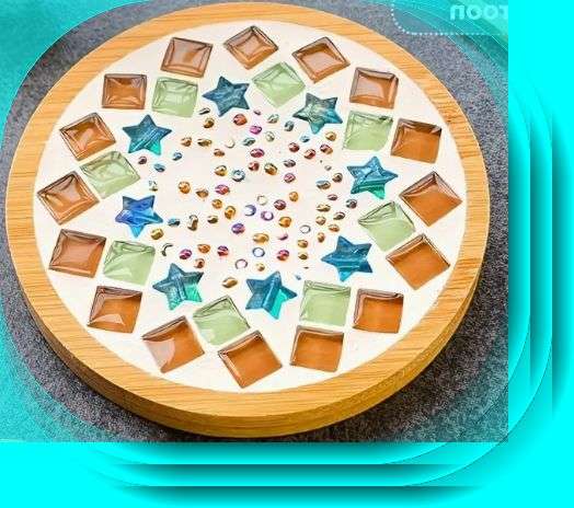 ***DIY*** 1 Pc  Glass / Acrylic Mosaic / Wood Coaster /  Making Kit