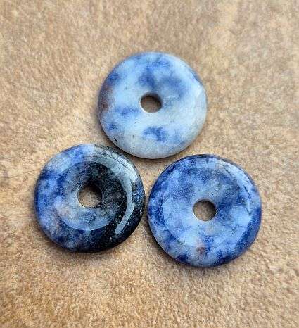*Clearance Sale*1 pc Natural /  Blue Spot Jasper / Disc  Shape  / Bead / Pendant