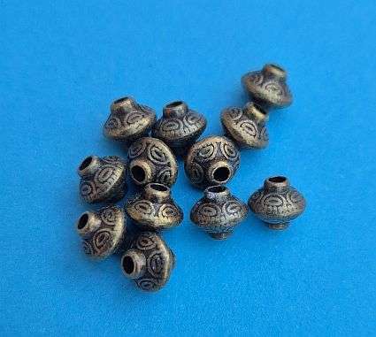 *Clearance Sale*20pc x (6x5.5mm) Bicone , Tibetan Style Bronze Tone  Spacers