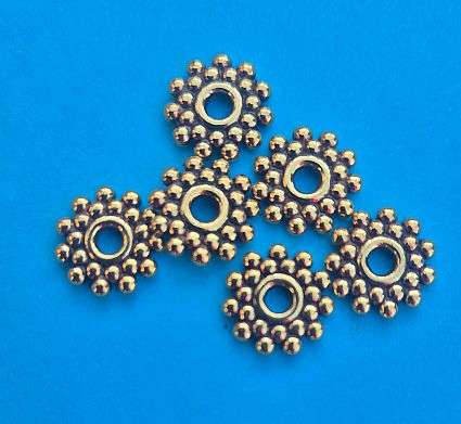 20pc x 9x1.5mm Star Tibetan Style Gold Tone  Spacers