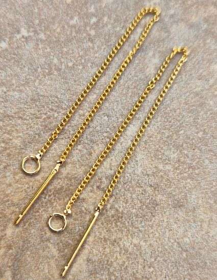 *Clearance Sale*2pcs (1 Set)  Gold Plated / Brass / Earring Findings, with Loop/ Ear Threa