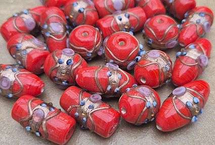 240 pcs / 10 Colors / Handmade Lampwork Glass Beads