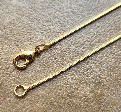 1pc  Gold Plated  / Brass  Snake /  Chain  With Lobster Clasp /  Chain 1.mm / 45cm incl clasp