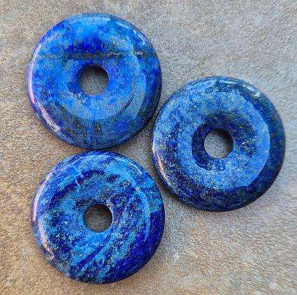 Clearance Sale **1 pc Natural / Lapis Lazuli   / Disc  Shape  / Bead / Pendant (+/- 30x7mm)