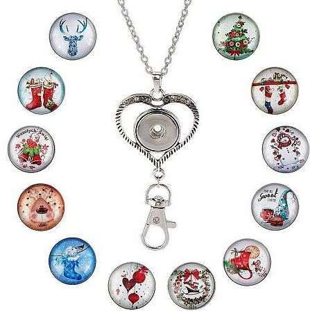 ***DIY*** 12pc / Christmas /  Deer Snap Button  / Necklace Jewelry / Kit