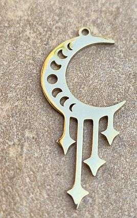 *Clearance Sale*1pc  Stainless Steel /  Moon / Gold Tone  / Pendant  39x16x1mm