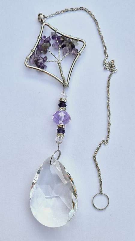 3Pcs  Assorted Sun Catcher / Gemstone / Glass Beads /  Wire Wrapped