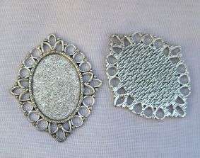 *Clearance Sale*DIY ***1pc Tibetan Style, Oval / Birds  / Bezel Cabochon Settings  / Tray : 18x25mm