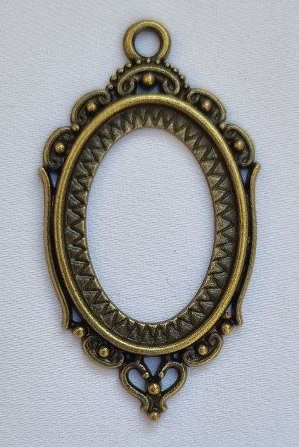 *Clearance Sale* DIY ***1pc Tibetan Style Antique Bronze Oval  Pendant / Bezel Cabochon Settings /