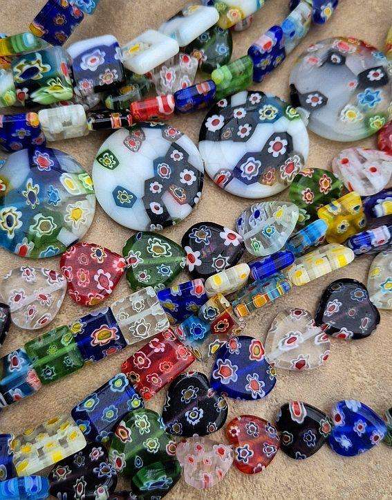 10 Strands  Assorted / Handmade Millefiori Glass Beads // Bid Per Strand