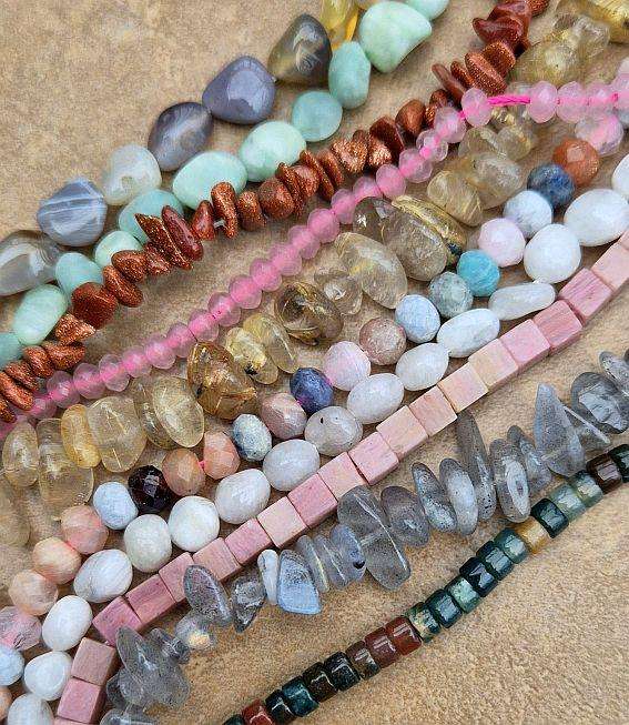 10 Strands Assorted  Natural / Synthetic Beads  / Bid Per Strand