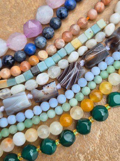 10 Strands Assorted  Gemstone Beads  / Bid Per Strand