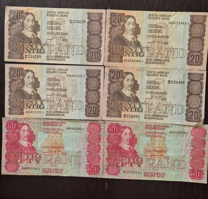 6 old south africa notes
