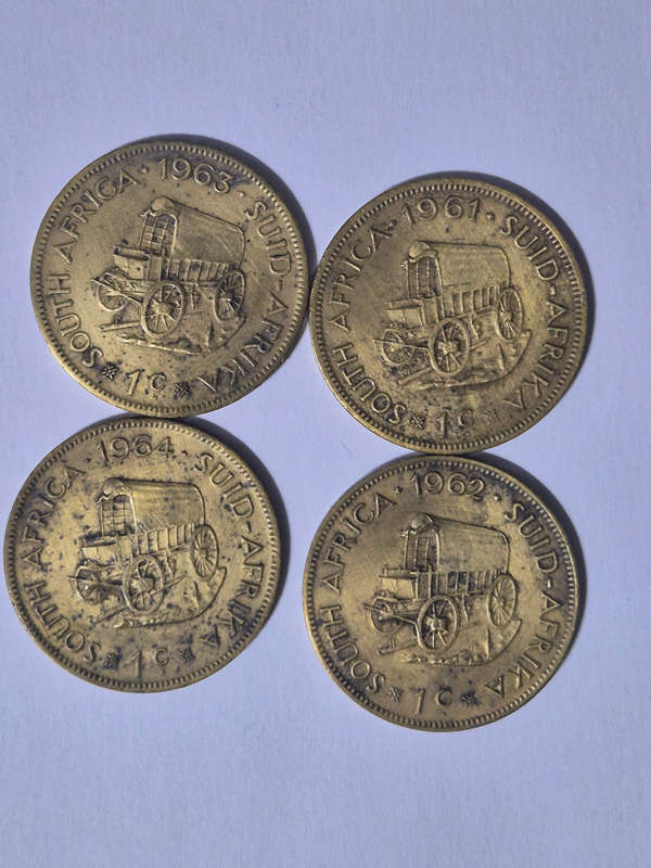 4×1c coins...1964.1962.1963.1961