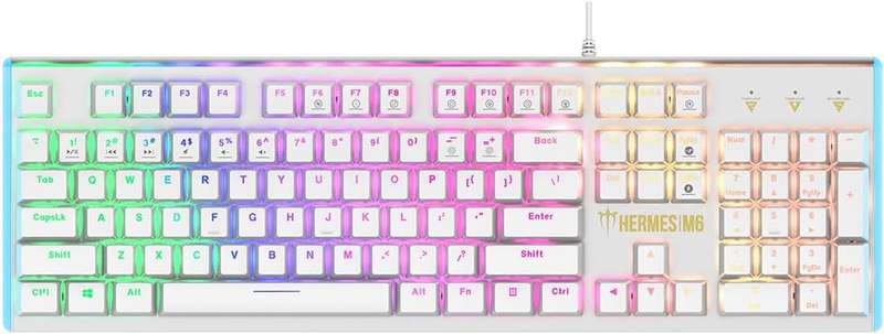 Gamdias Hermes M6 Mechanical Gaming Keyboard - Silver/White