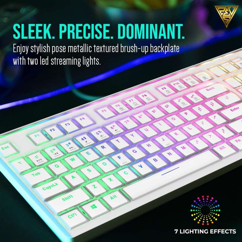 Gamdias Hermes M6 Mechanical Gaming Keyboard - Silver/White