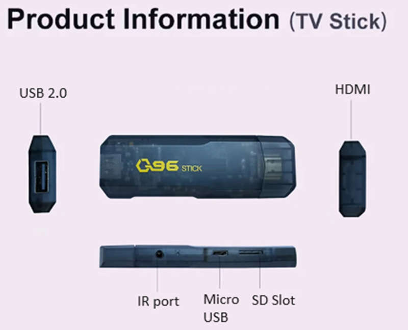 Q96 Android Tv Stick - 8GB 128GB ROM