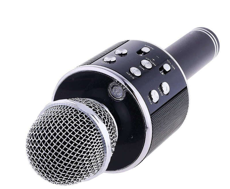 Wireless Microphone Karaoke Speaker For Smartphones - Silver