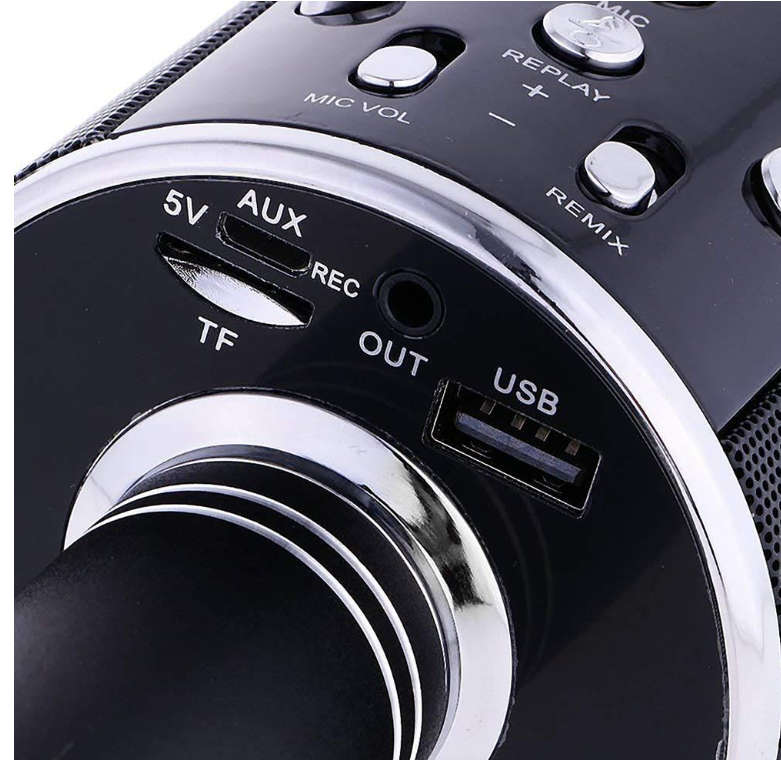 Wireless Microphone Karaoke Speaker For Smartphones - Silver