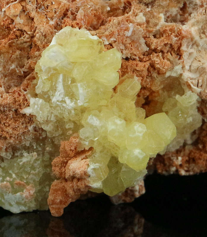 Ettringite on Andradite,"N'Chwaning II Mine, Kalahari Manganese Field, Northern Cape, South Africa "
