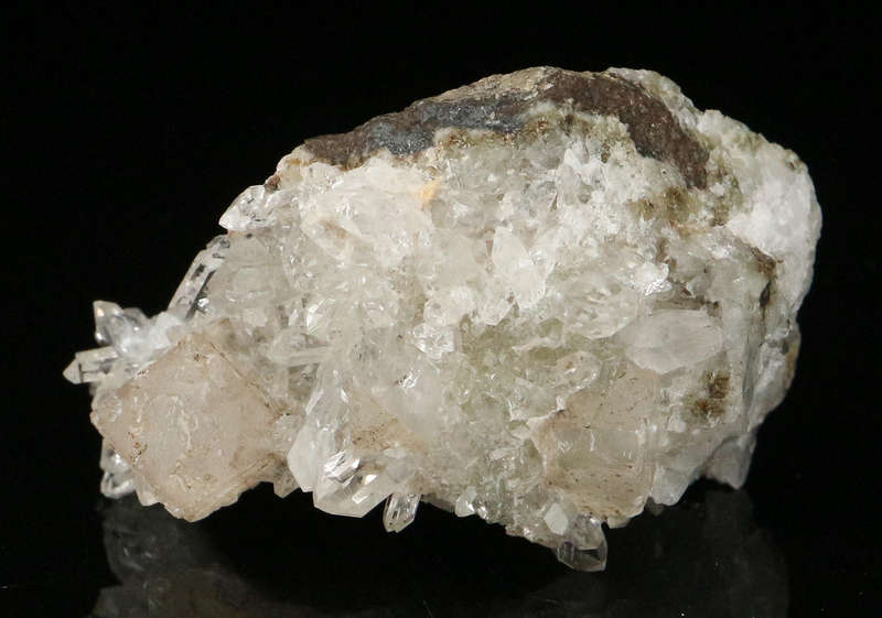 Calcite on Quartz on Matrix, Gobobosebberge Mnt, Namibia