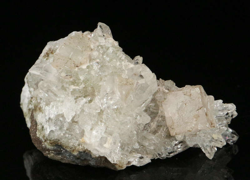 Calcite on Quartz on Matrix, Gobobosebberge Mnt, Namibia