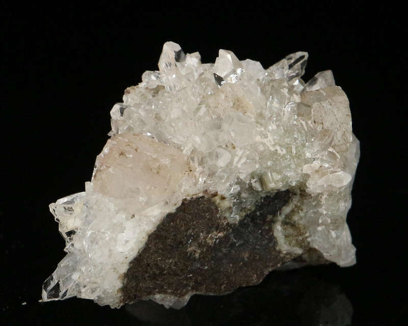 Calcite on Quartz on Matrix, Gobobosebberge Mnt, Namibia