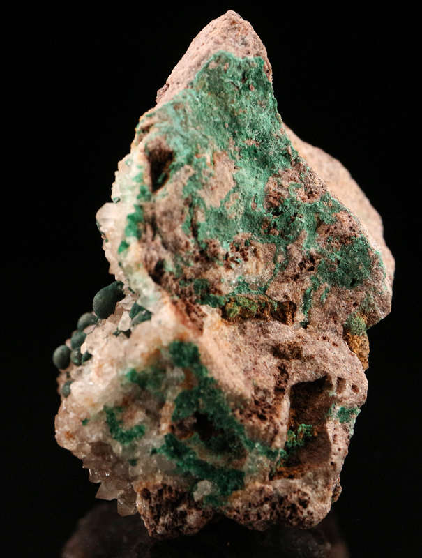 Malachite on Quartz, Mashamba West Mine, DRC