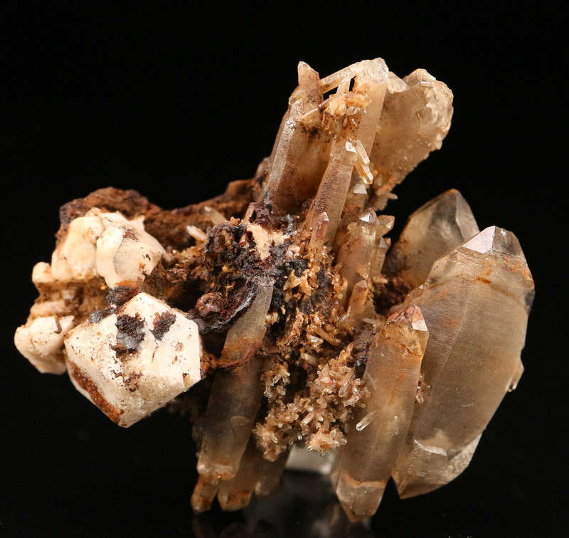 Orthoclase on Smoky Quartz, Zomba Mnt, Malawi