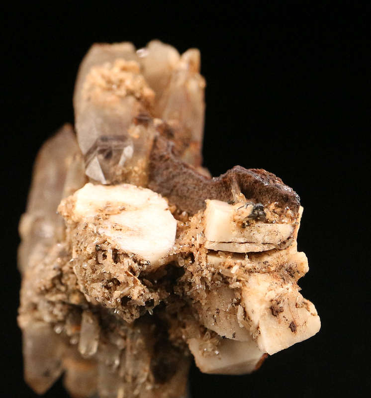 Orthoclase on Smoky Quartz, Zomba Mnt, Malawi